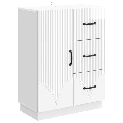Dressoir met lade Hoogglans Wit 66 x 34,5 x 87 cm Bewerkt hout