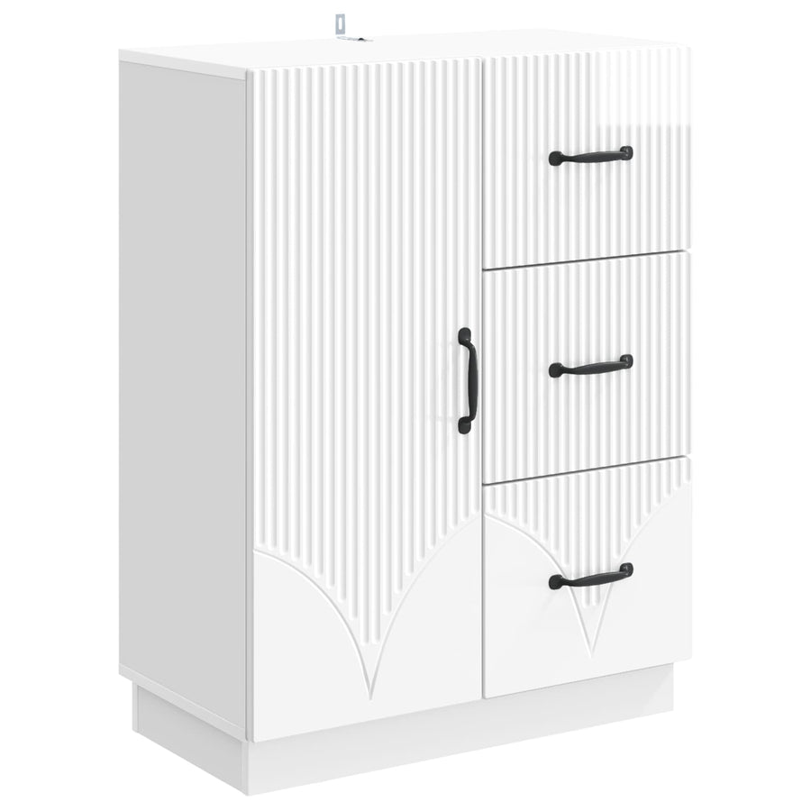 Dressoir met lade Hoogglans Wit 66 x 34,5 x 87 cm Bewerkt hout