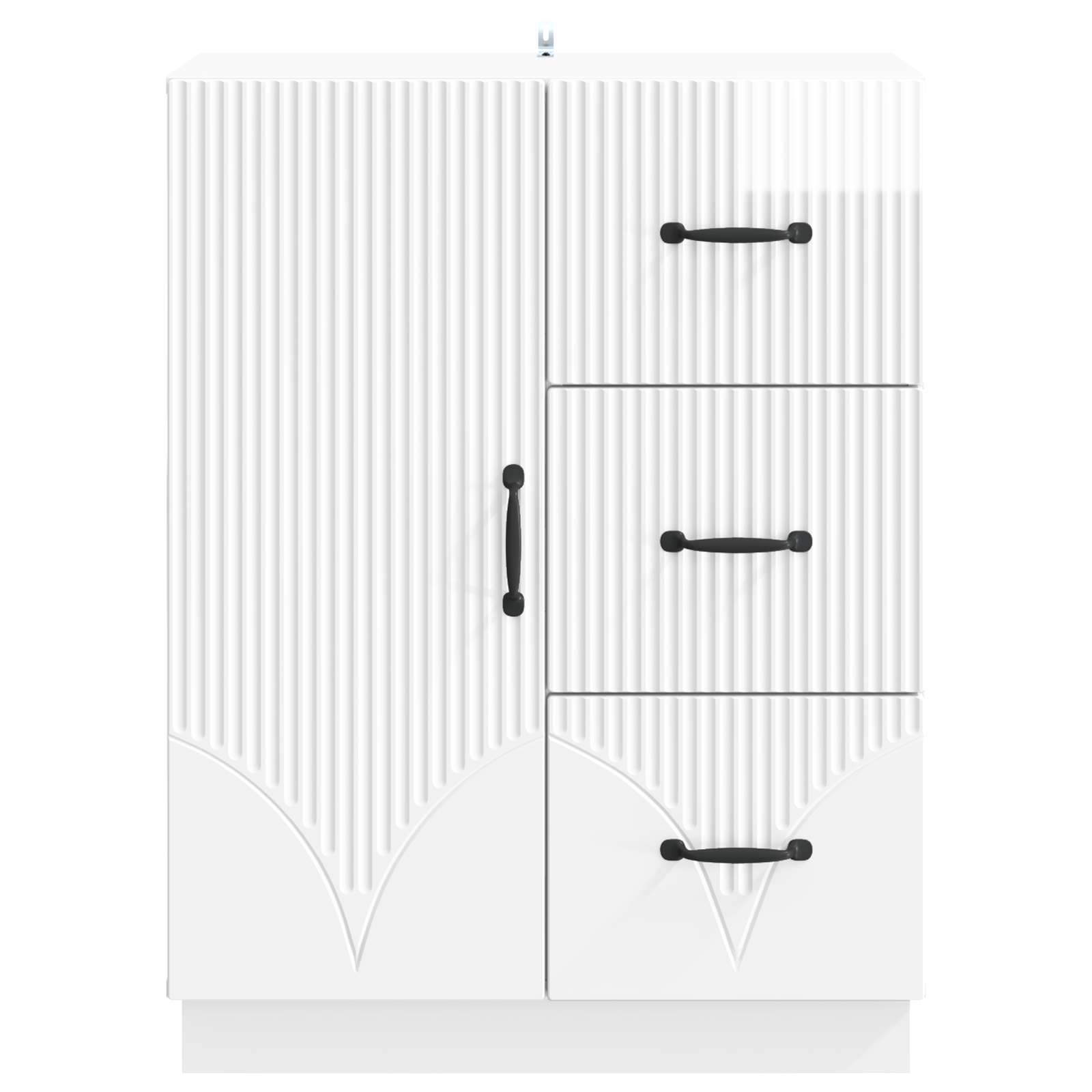 Dressoir met lade Hoogglans Wit 66 x 34,5 x 87 cm Bewerkt hout