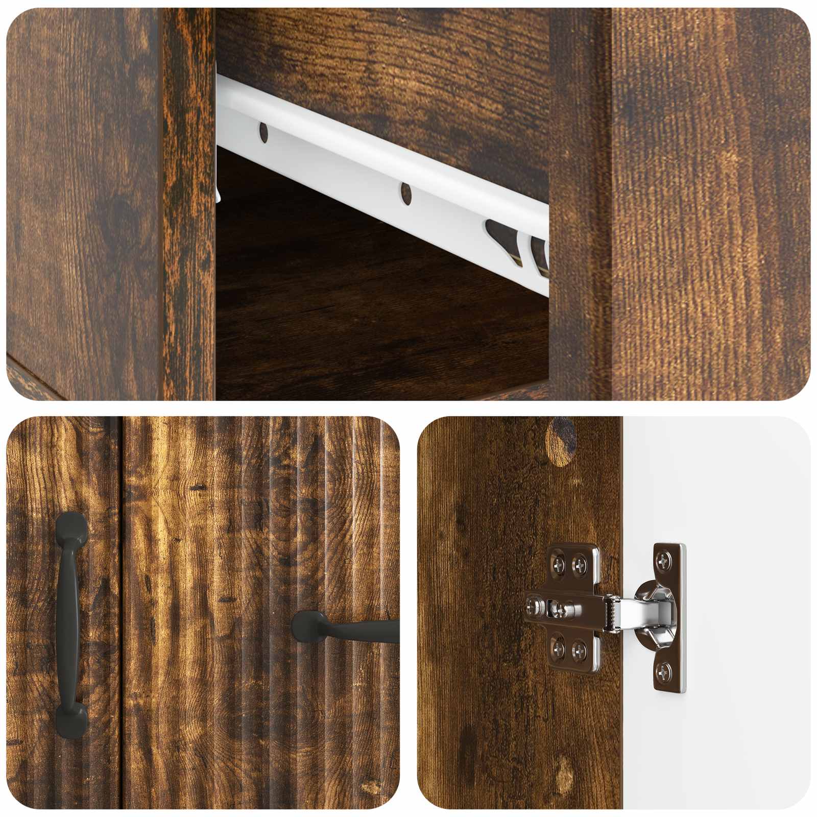 Dressoir met lade Gerookt eiken 66 x 34,5 x 87 cm Bewerkt hout