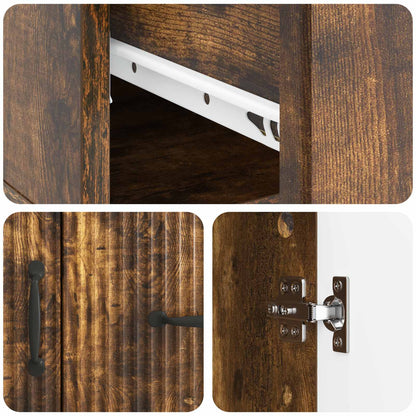 Dressoir met lade Gerookt eiken 66 x 34,5 x 87 cm Bewerkt hout