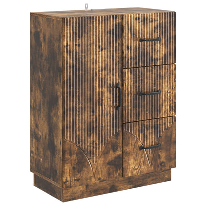 Dressoir met lade Gerookt eiken 66 x 34,5 x 87 cm Bewerkt hout