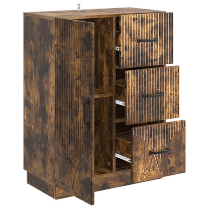 Dressoir met lade Gerookt eiken 66 x 34,5 x 87 cm Bewerkt hout
