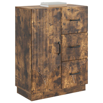 Dressoir met lade Gerookt eiken 66 x 34,5 x 87 cm Bewerkt hout