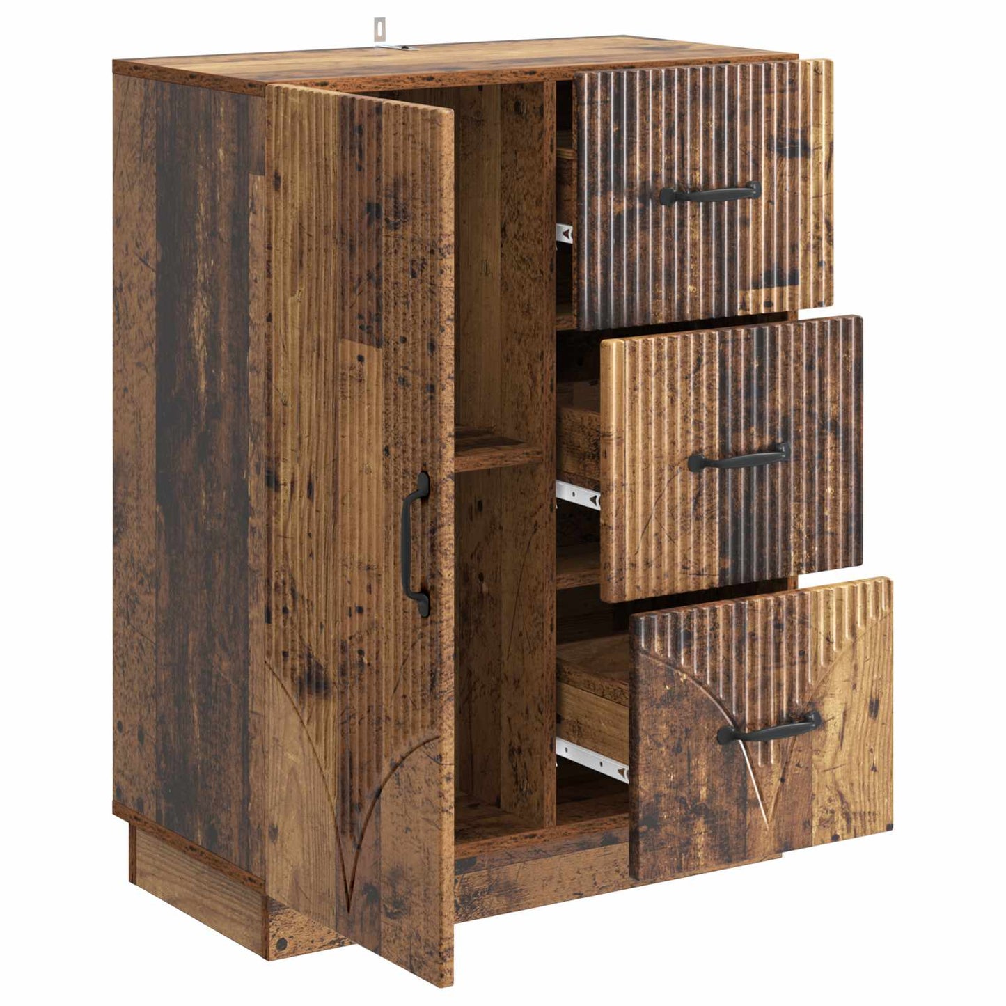 Dressoir met lade Oud hout 66 x 34,5 x 87 cm Bewerkt hout