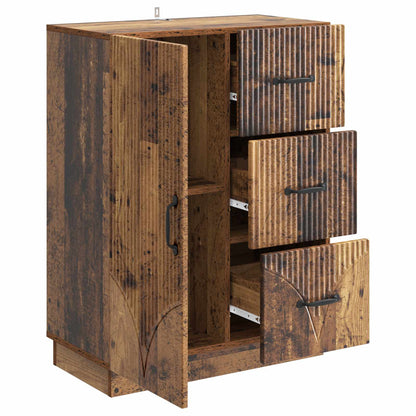 Dressoir met lade Oud hout 66 x 34,5 x 87 cm Bewerkt hout