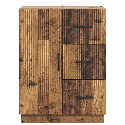 Dressoir met lade Oud hout 66 x 34,5 x 87 cm Bewerkt hout