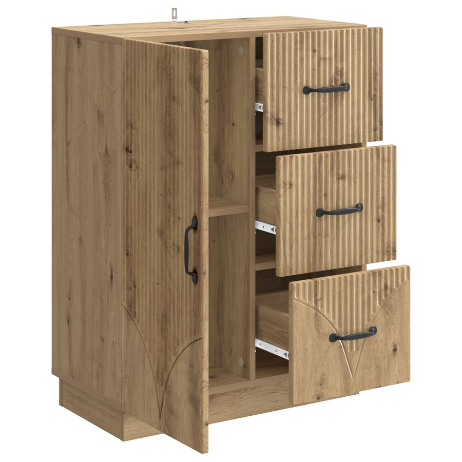 Dressoir Artisanaal eiken 66 x 34,5 x 87 cm Bewerkt hout
