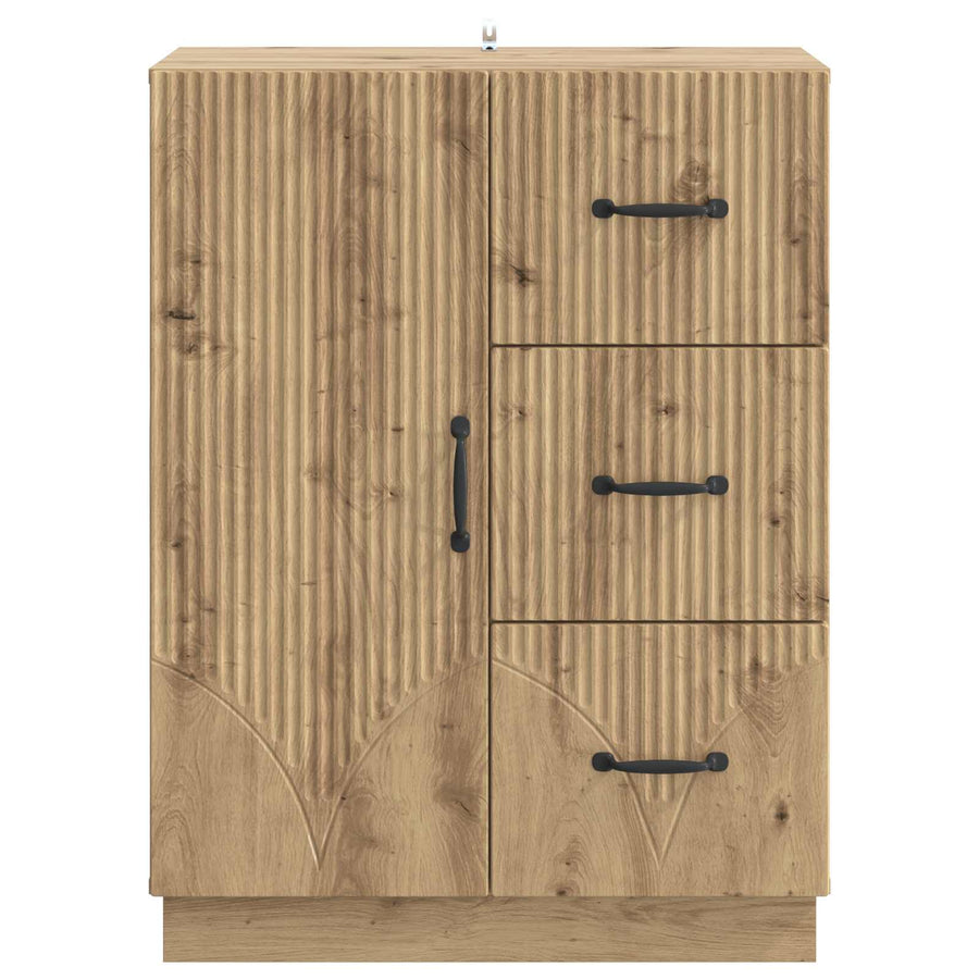 Dressoir Artisanaal eiken 66 x 34,5 x 87 cm Bewerkt hout