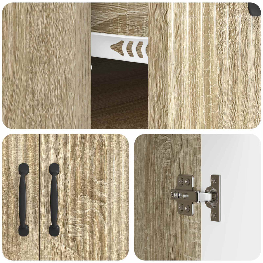 Dressoir met lade Sonoma Eiken 66 x 34,5 x 87 cm Bewerkt hout