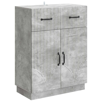 Dressoir met lade Betongrijs 66 x 34,5 x 87 cm Bewerkt hout