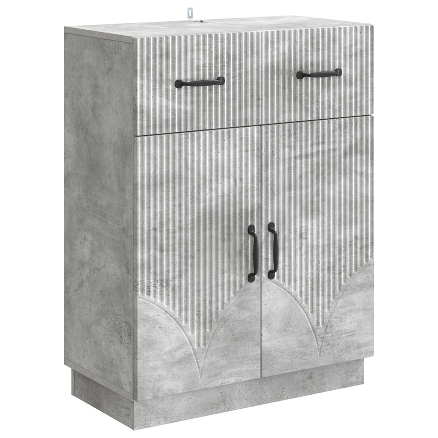 Dressoir met lade Betongrijs 66 x 34,5 x 87 cm Bewerkt hout