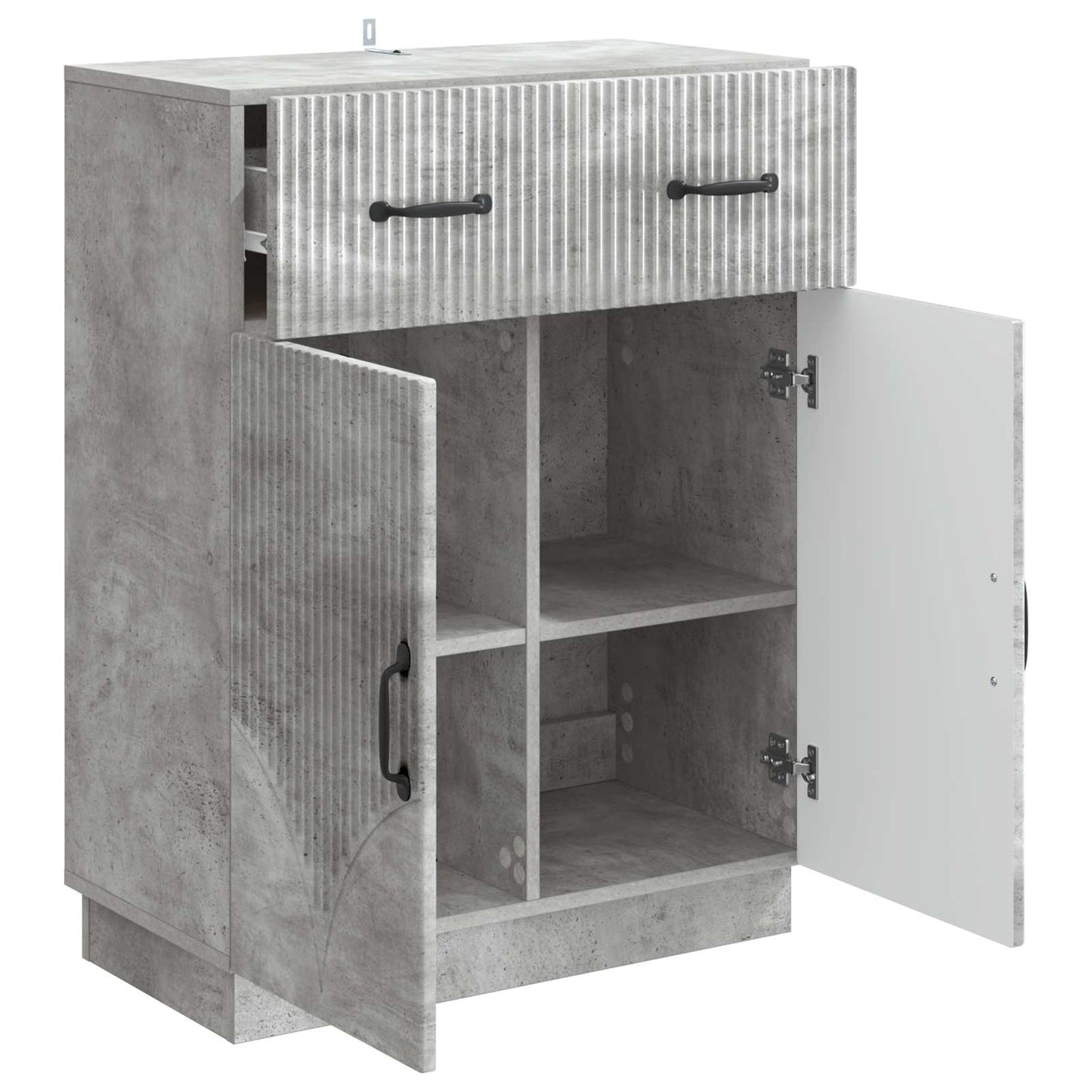 Dressoir met lade Betongrijs 66 x 34,5 x 87 cm Bewerkt hout