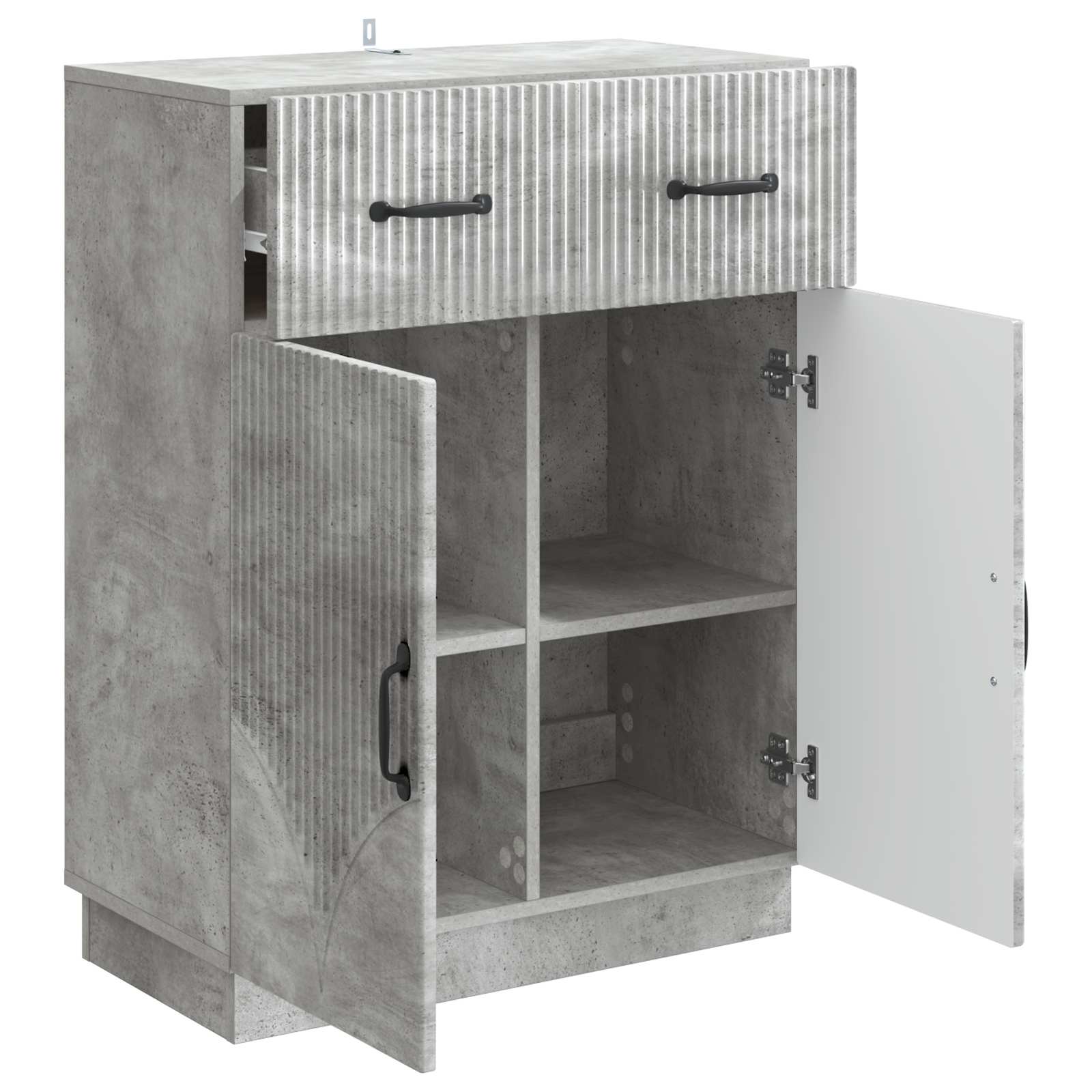 Dressoir met lade Betongrijs 66 x 34,5 x 87 cm Bewerkt hout
