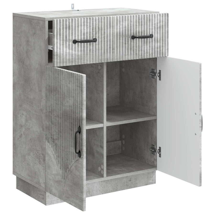 Dressoir met lade Betongrijs 66 x 34,5 x 87 cm Bewerkt hout