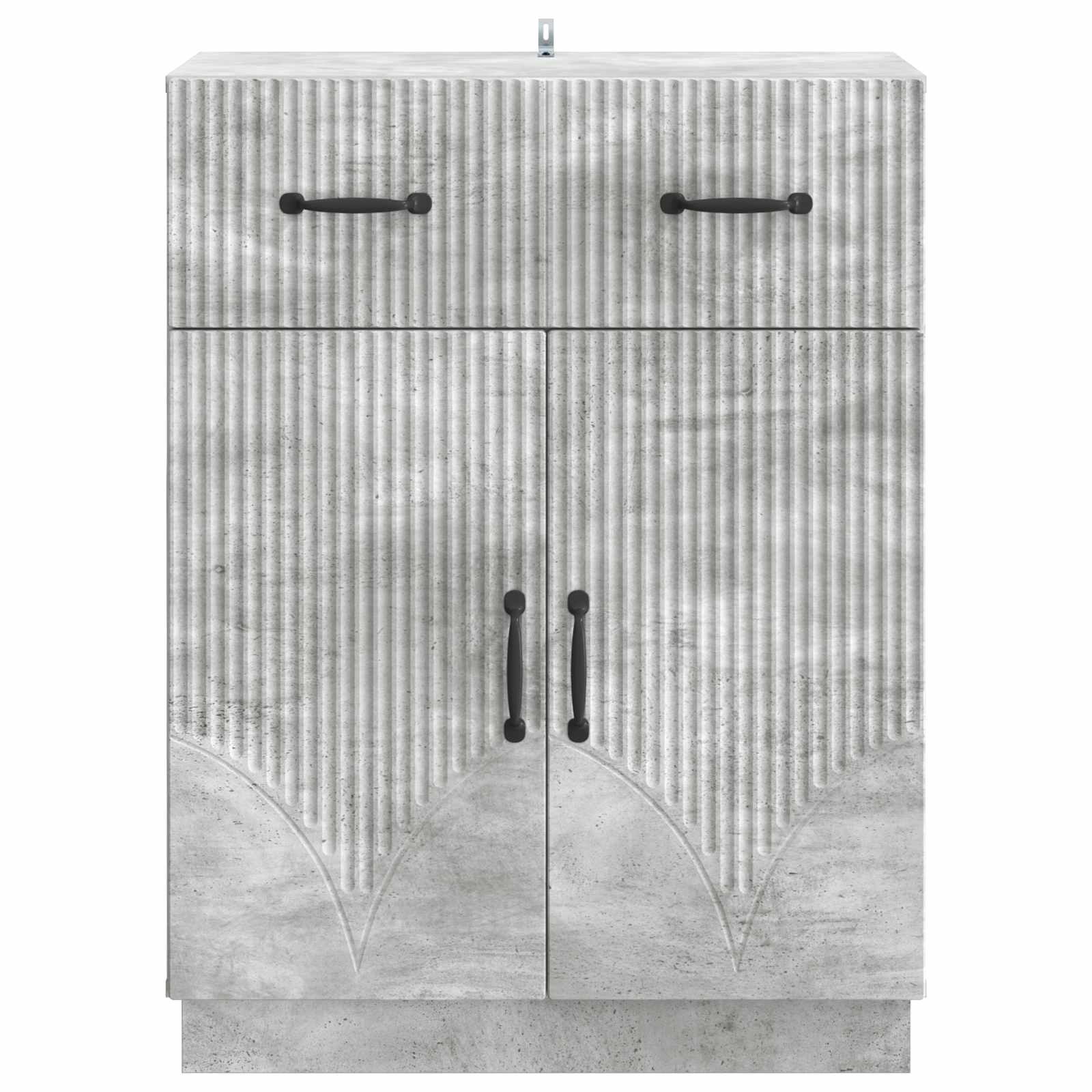 Dressoir met lade Betongrijs 66 x 34,5 x 87 cm Bewerkt hout