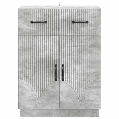 Dressoir met lade Betongrijs 66 x 34,5 x 87 cm Bewerkt hout