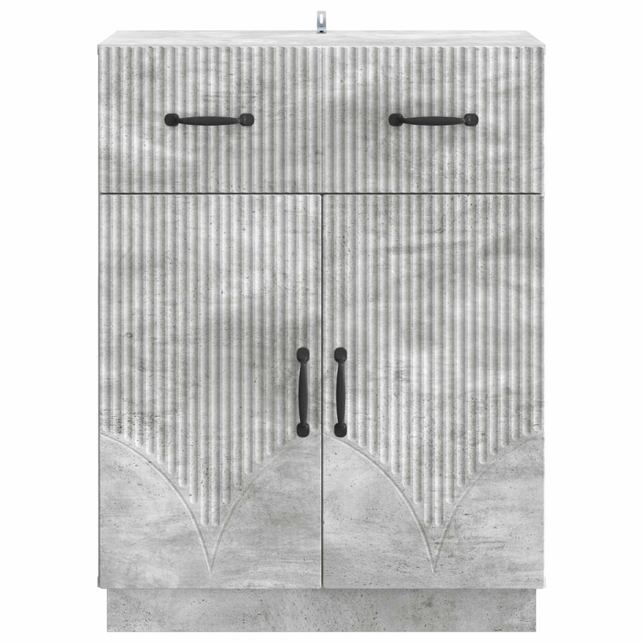 Dressoir met lade Betongrijs 66 x 34,5 x 87 cm Bewerkt hout