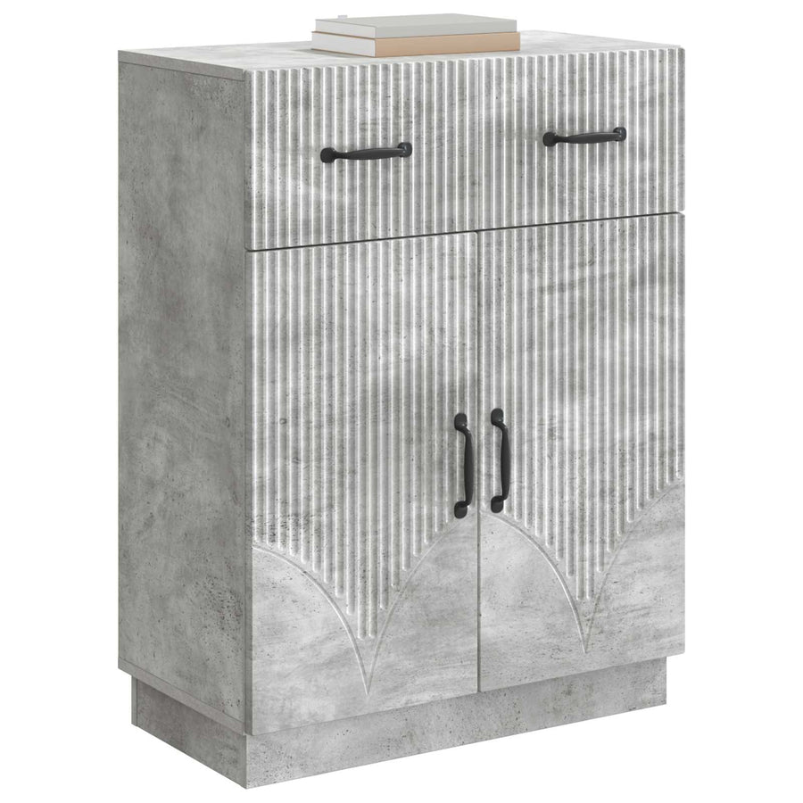 Dressoir met lade Betongrijs 66 x 34,5 x 87 cm Bewerkt hout