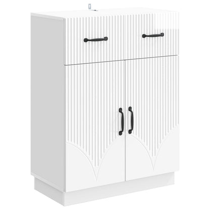 Dressoir met lade Hoogglans Wit 66 x 34,5 x 87 cm Bewerkt hout