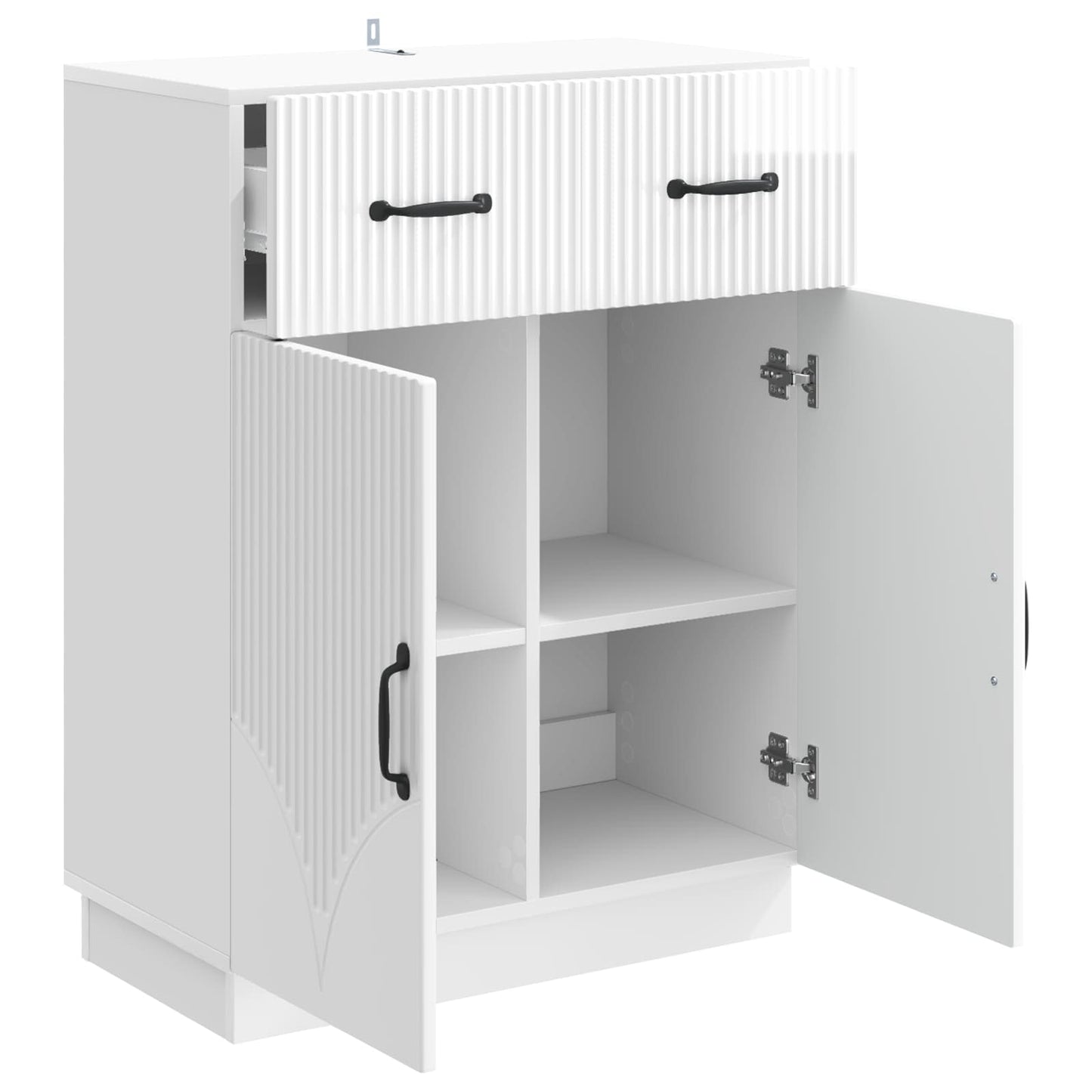 Dressoir met lade Hoogglans Wit 66 x 34,5 x 87 cm Bewerkt hout