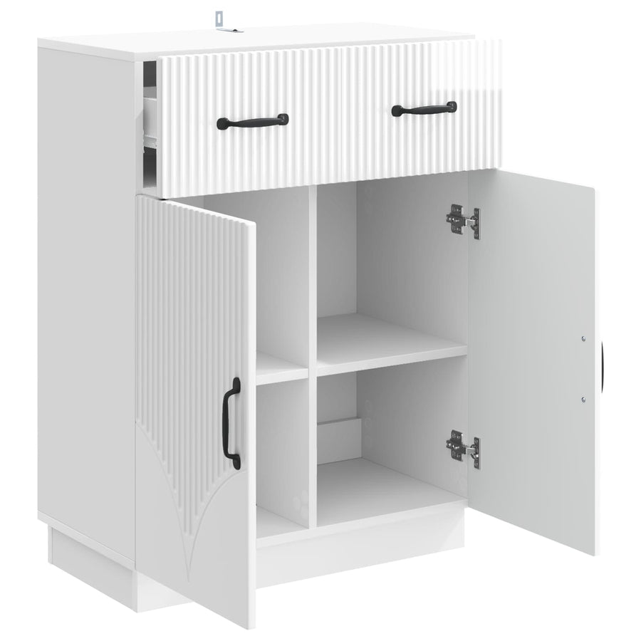 Dressoir met lade Hoogglans Wit 66 x 34,5 x 87 cm Bewerkt hout