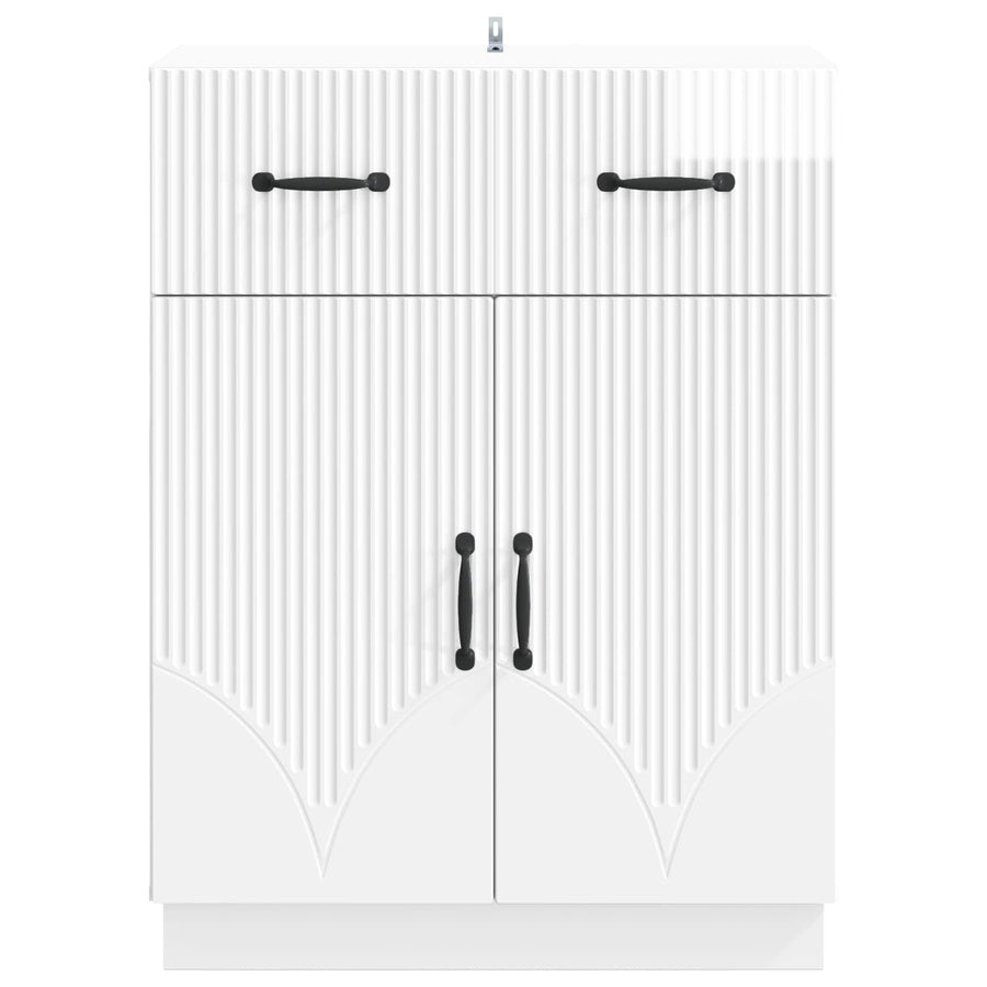 Dressoir met lade Hoogglans Wit 66 x 34,5 x 87 cm Bewerkt hout