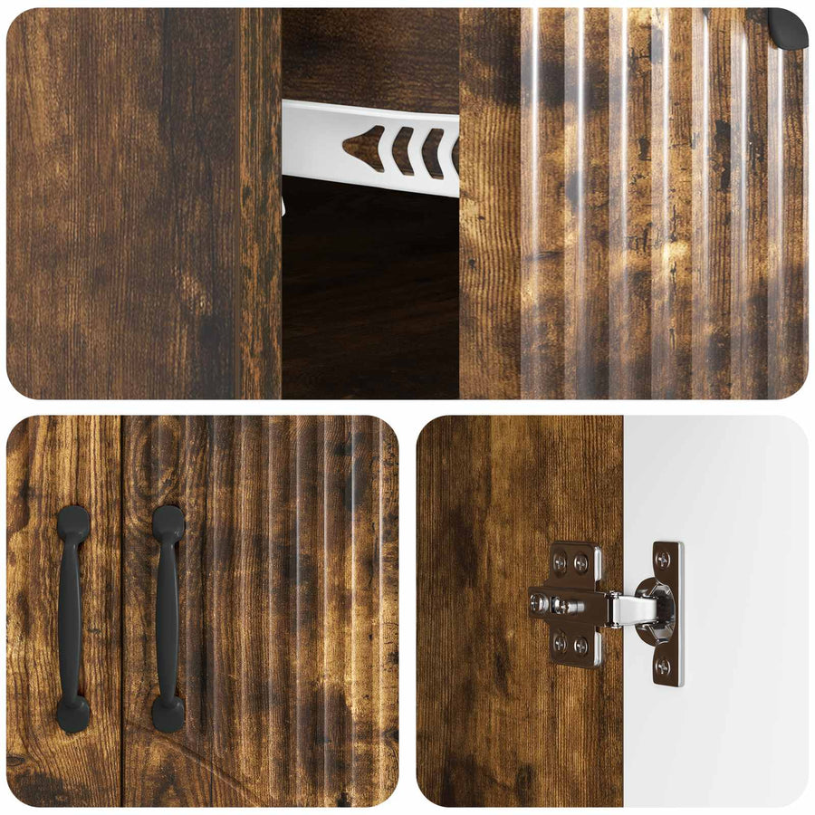 Dressoir met lade Gerookt eiken 66 x 34,5 x 87 cm Bewerkt hout