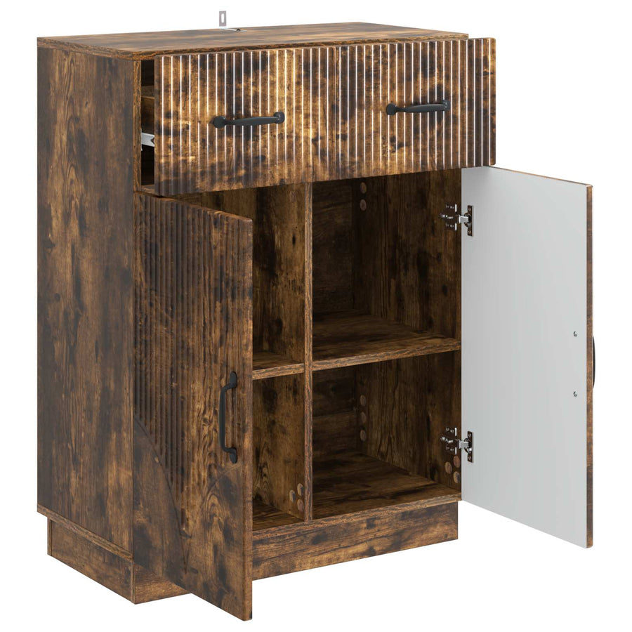 Dressoir met lade Gerookt eiken 66 x 34,5 x 87 cm Bewerkt hout