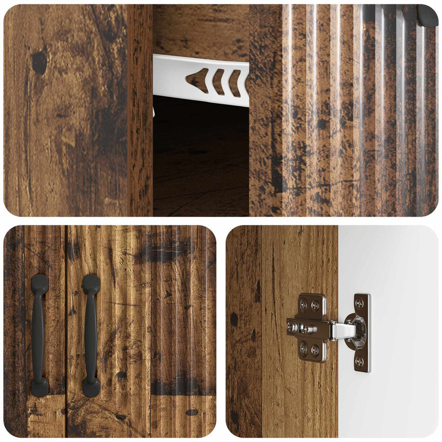 Dressoir met lade Oud hout 66 x 34,5 x 87 cm Bewerkt hout