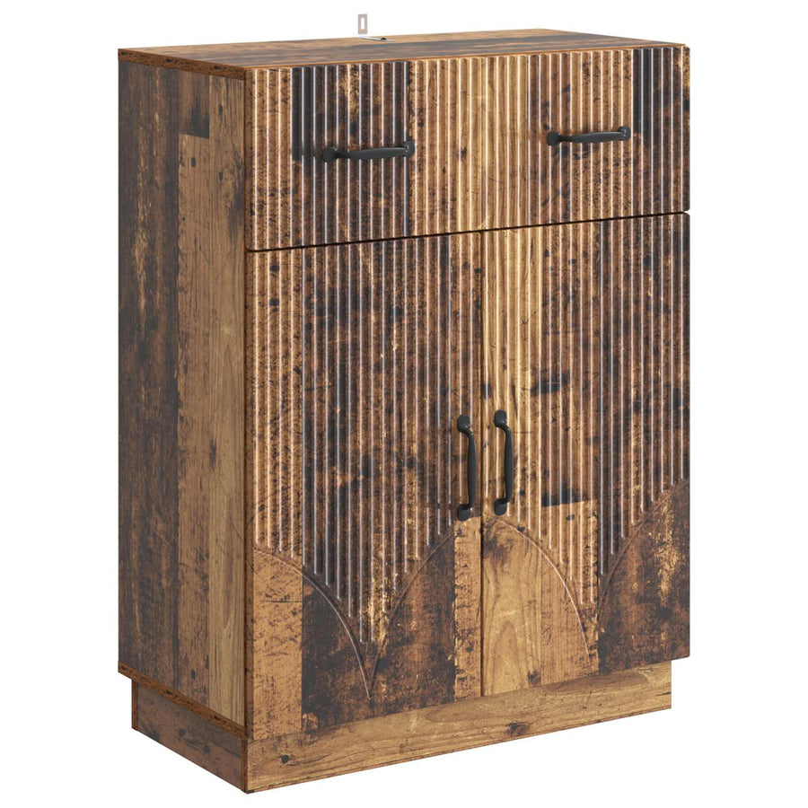 Dressoir met lade Oud hout 66 x 34,5 x 87 cm Bewerkt hout