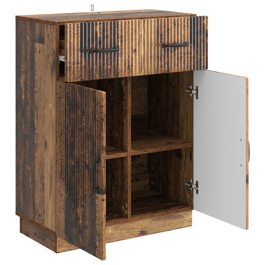 Dressoir met lade Oud hout 66 x 34,5 x 87 cm Bewerkt hout