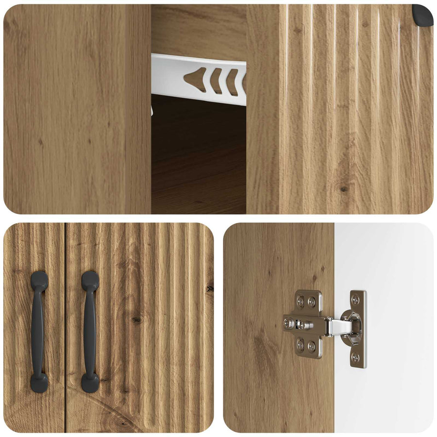 Dressoir Artisanaal eiken 66 x 34,5 x 87 cm Bewerkt hout