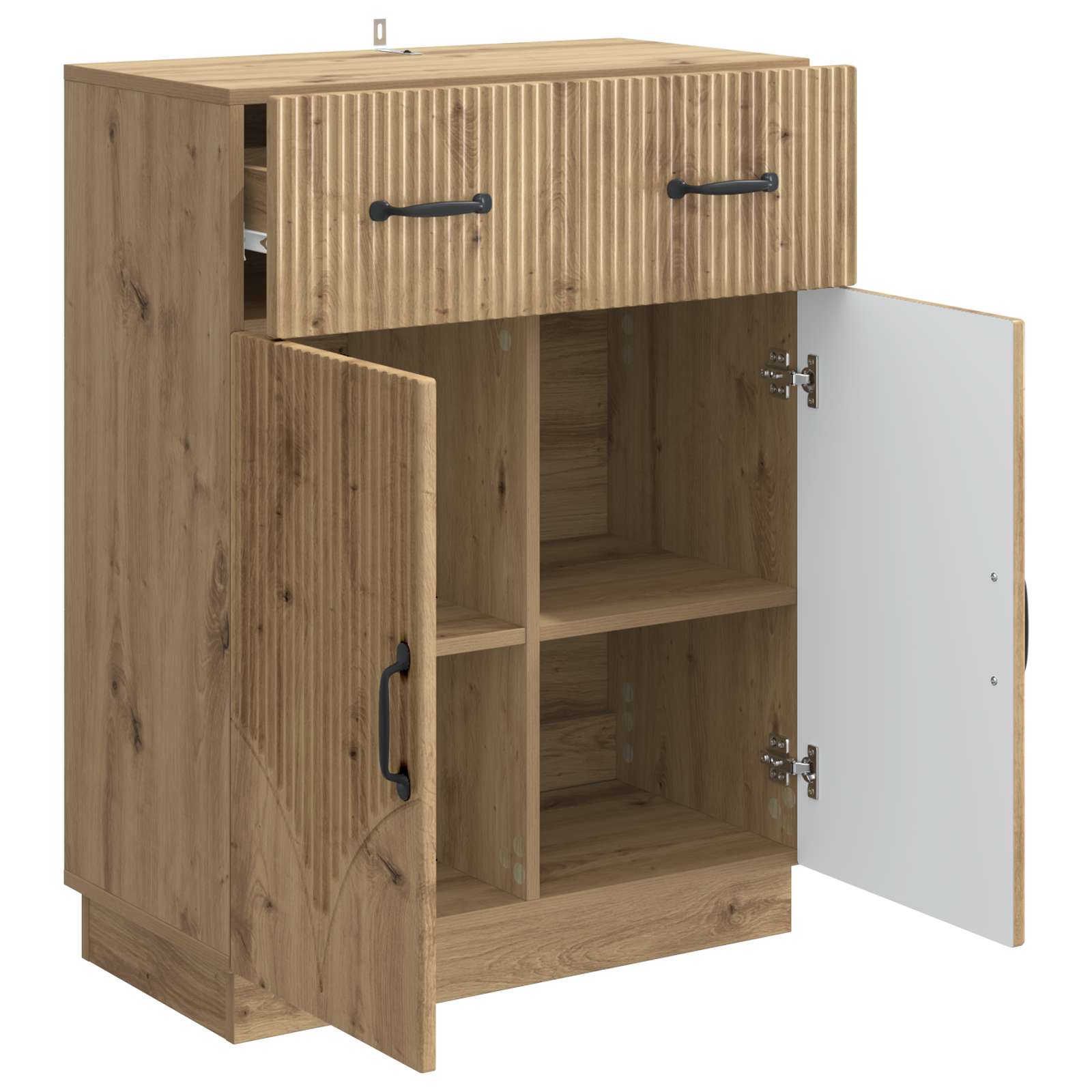Dressoir Artisanaal eiken 66 x 34,5 x 87 cm Bewerkt hout