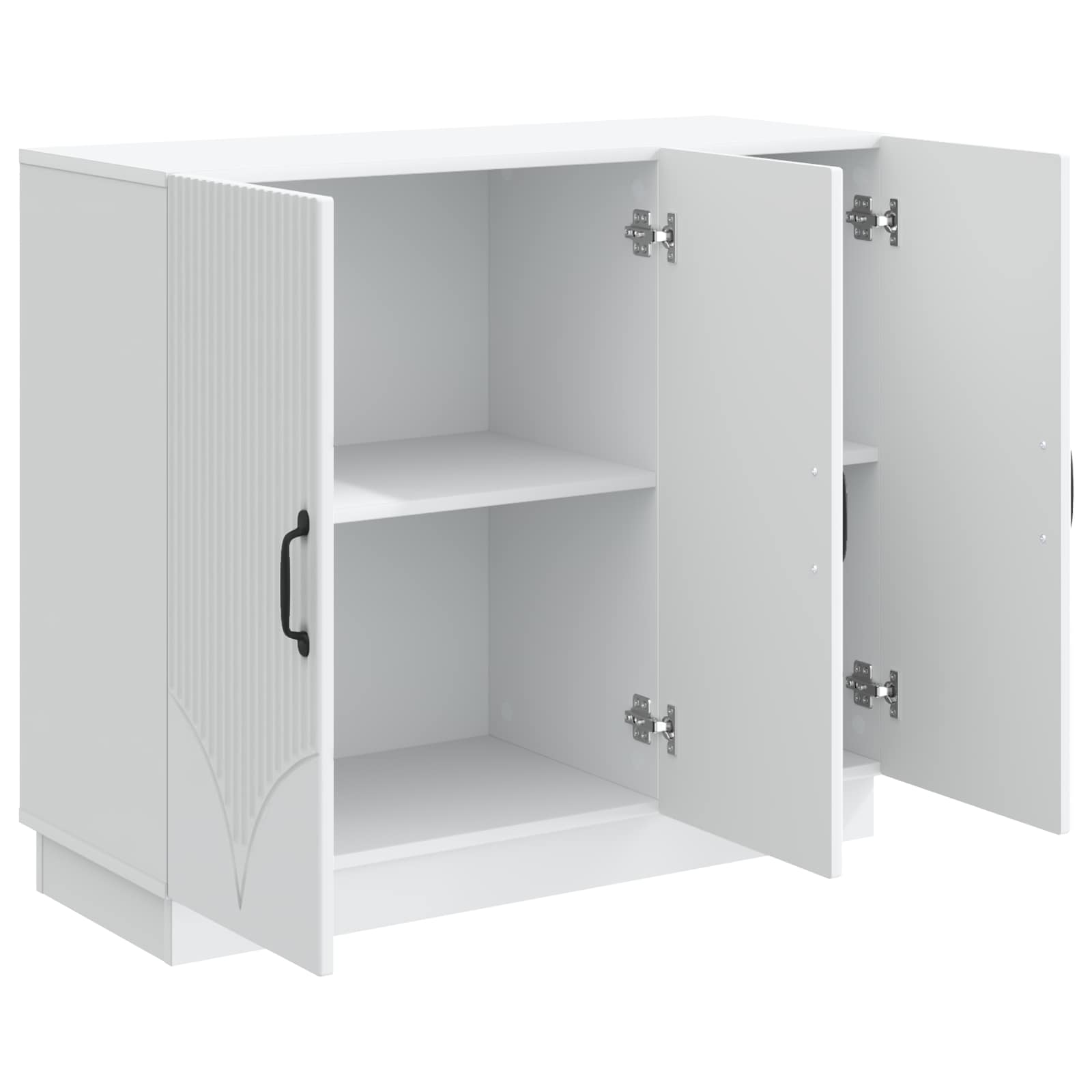 Dressoir Wit 89 x 34,5 x 77 cm Bewerkt hout