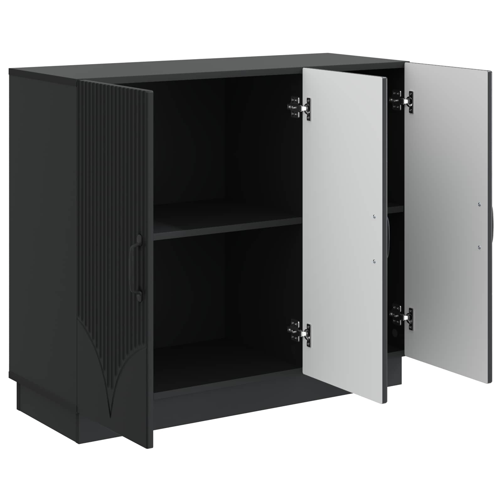 Dressoir Zwart 89 x 34,5 x 77 cm Bewerkt hout