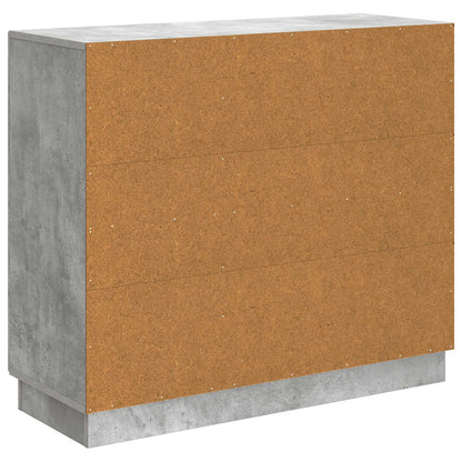 Dressoir Betongrijs 89 x 34,5 x 77 cm Bewerkt hout