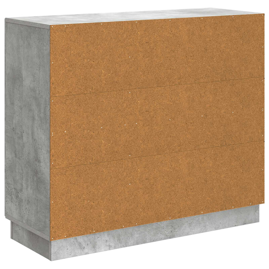 Dressoir Betongrijs 89 x 34,5 x 77 cm Bewerkt hout