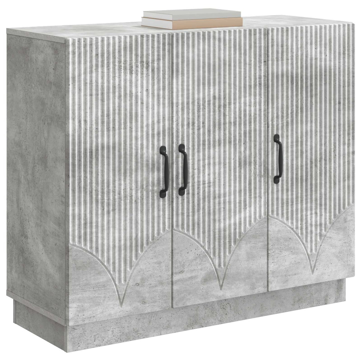 Dressoir Betongrijs 89 x 34,5 x 77 cm Bewerkt hout