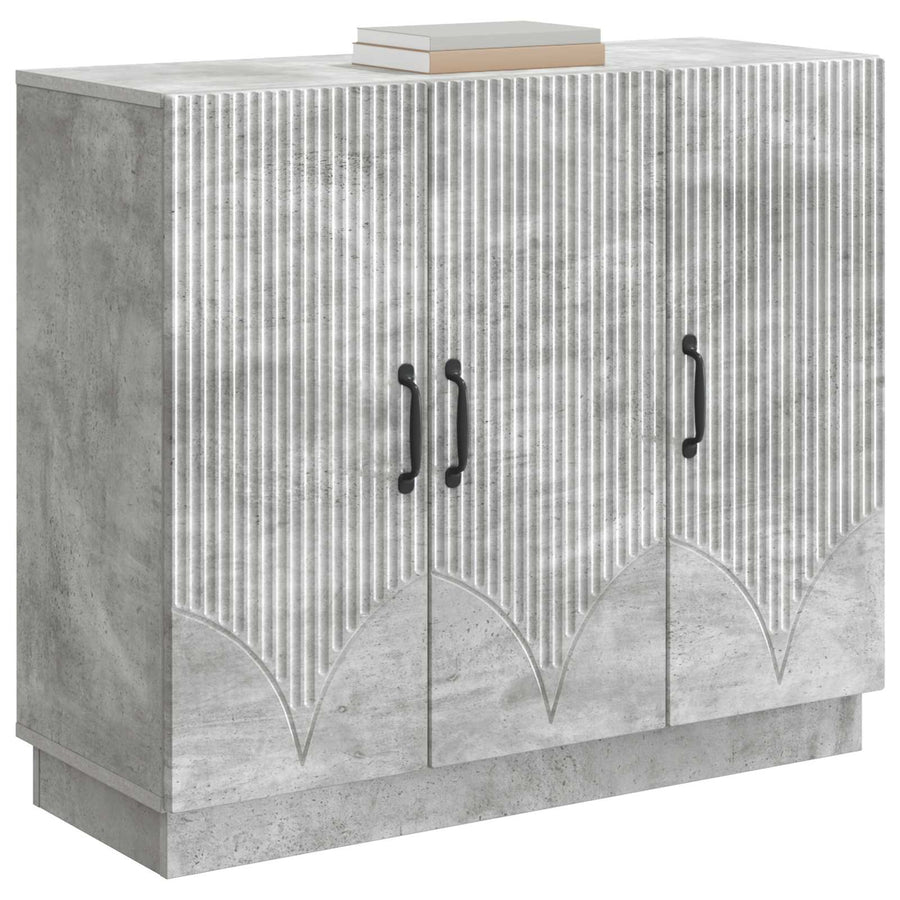 Dressoir Betongrijs 89 x 34,5 x 77 cm Bewerkt hout
