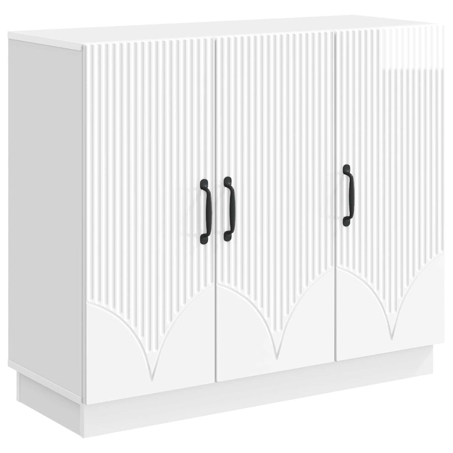 Dressoir Hoogglans Wit 89 x 34,5 x 77 cm Bewerkt hout