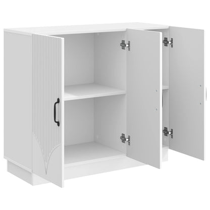 Dressoir Hoogglans Wit 89 x 34,5 x 77 cm Bewerkt hout