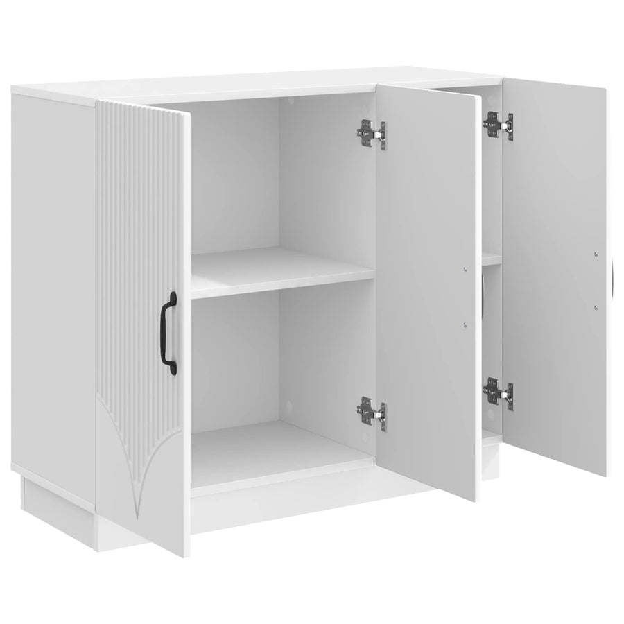Dressoir Hoogglans Wit 89 x 34,5 x 77 cm Bewerkt hout