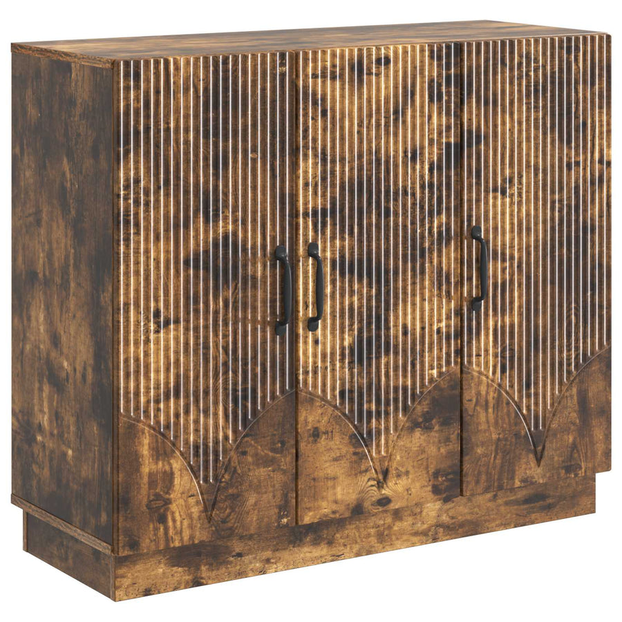 Dressoir Gerookt eiken 89 x 34,5 x 77 cm Bewerkt hout