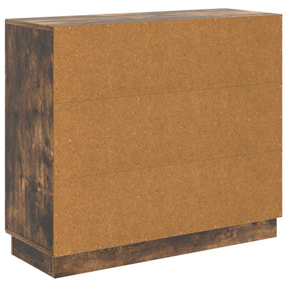 Dressoir Gerookt eiken 89 x 34,5 x 77 cm Bewerkt hout