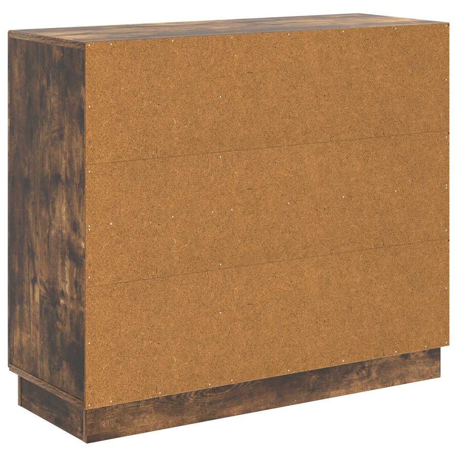 Dressoir Gerookt eiken 89 x 34,5 x 77 cm Bewerkt hout