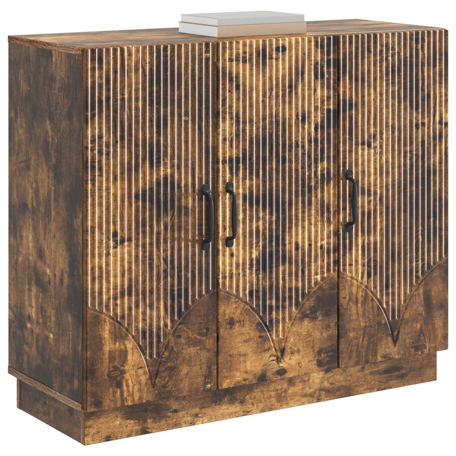 Dressoir Gerookt eiken 89 x 34,5 x 77 cm Bewerkt hout