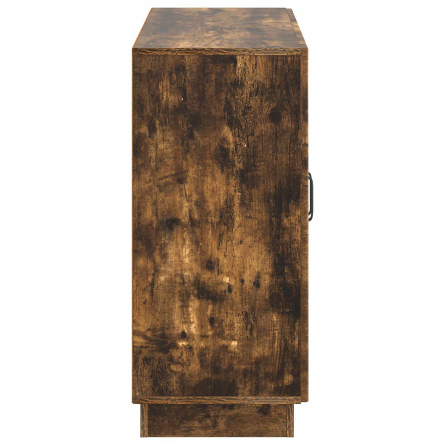 Dressoir Gerookt eiken 89 x 34,5 x 77 cm Bewerkt hout