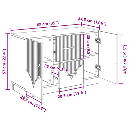 Dressoir met lade Wit 89 x 34,5 x 57 cm Bewerkt hout
