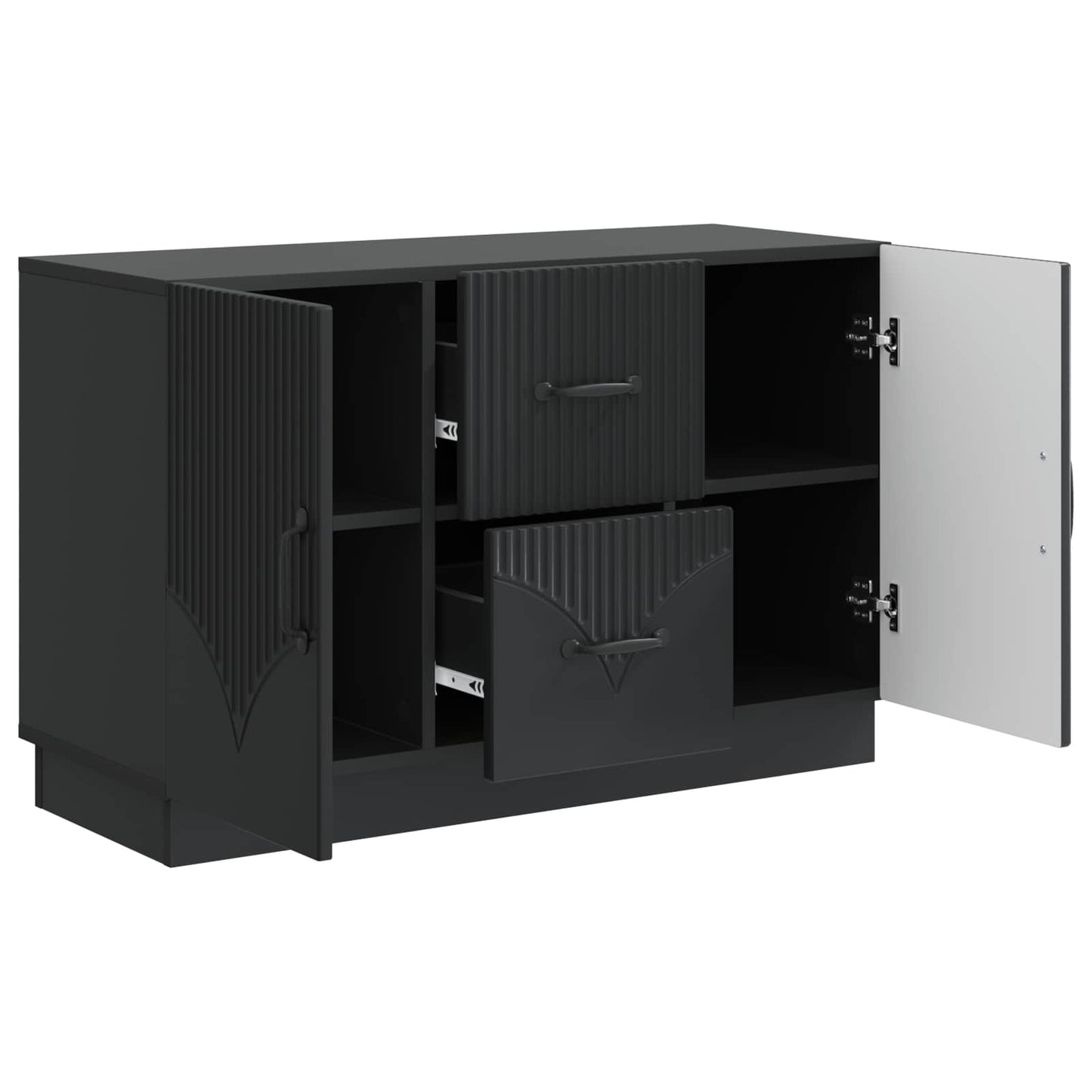 Dressoir met lade Zwart 89 x 34,5 x 57 cm Bewerkt hout
